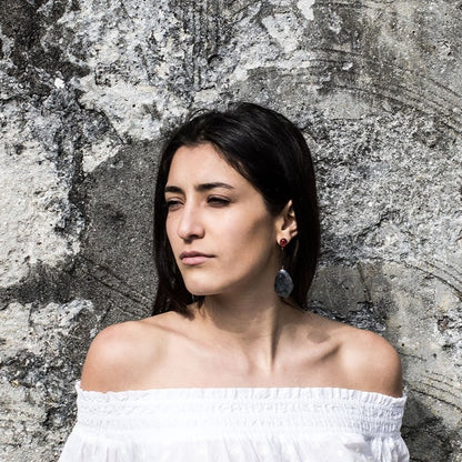Orecchini con Giada Grigia e Rodonite