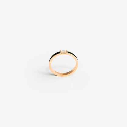 Veretta oro rosa smalto nero e diamante