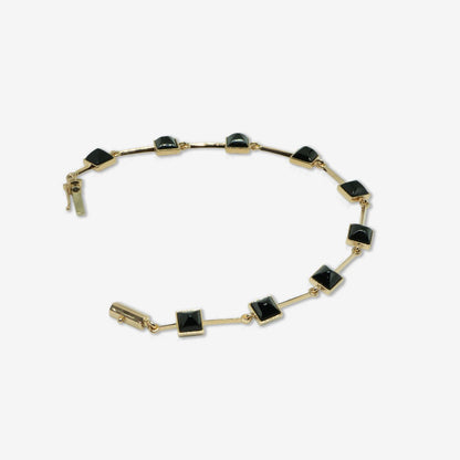 Bracciale in oro con onici naturali