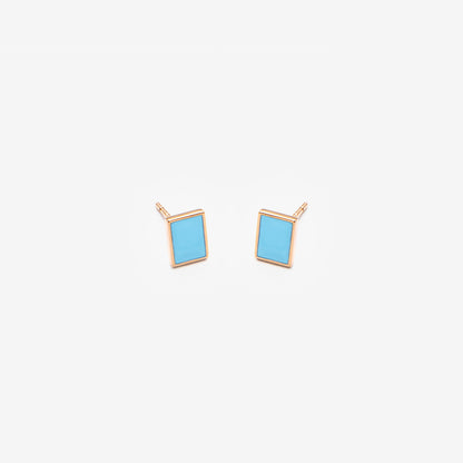 RECTANGLE EARRINGS LIGHT BLUE - FLOATING EARRINGS