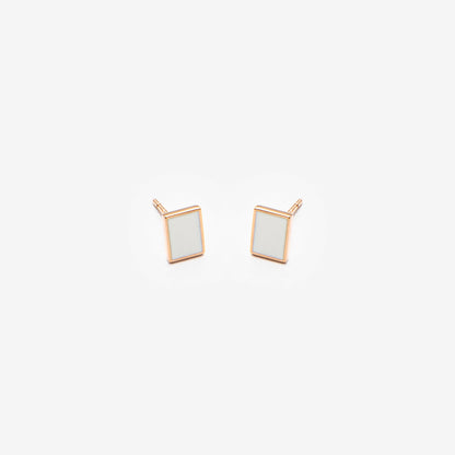 WHITE RECTANGLES EARRINGS - FLOATING EARRINGS