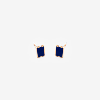ORECCHINI RETTANGOLI BLU SCURO - FLOATING EARRINGS