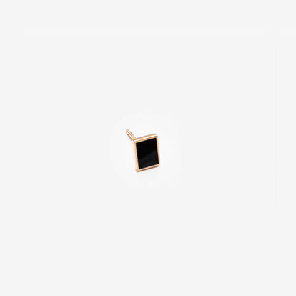 SINGLE BLACK RECTANGLE EARRING - FLOATING EARRINGS
