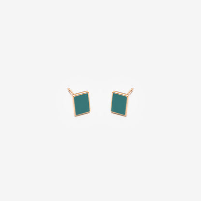 ORECCHINI RETTANGOLI PETROLIO - FLOATING EARRINGS