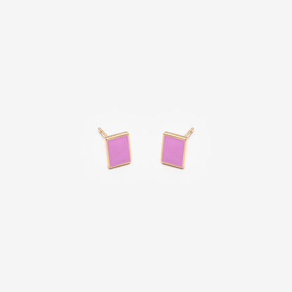 ORECCHINI RETTANGOLI ROSA CHIARO - FLOATING EARRINGS