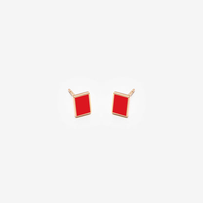 ORECCHINI RETTANGOLI ROSSO - FLOATING EARRINGS