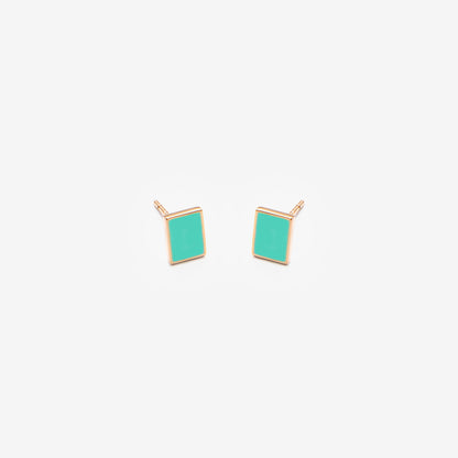 TURQUOISE RECTANGLE EARRINGS - FLOATING EARRINGS