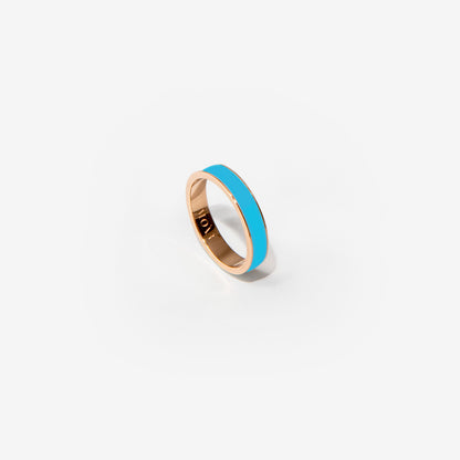 Veretta in oro rosa e smalto azzurro