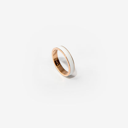 Veretta in oro rosa e smalto bianco