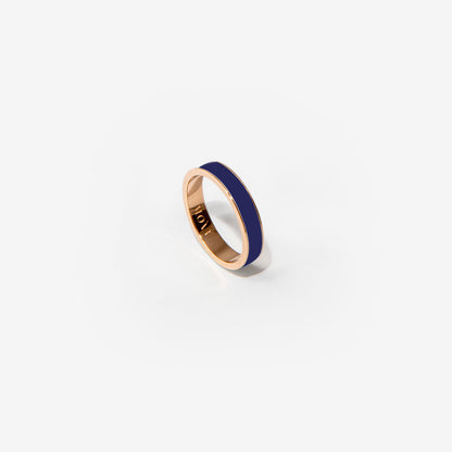 Veretta in oro rosa  e smalto blu scuro