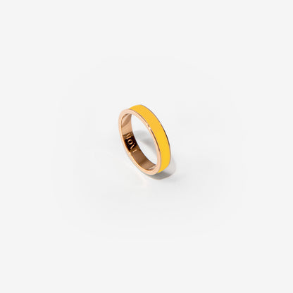 Veretta in oro rosa e smalto giallo