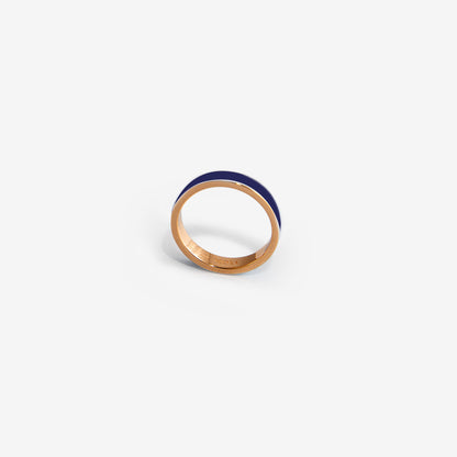 Veretta in oro rosa  e smalto blu scuro